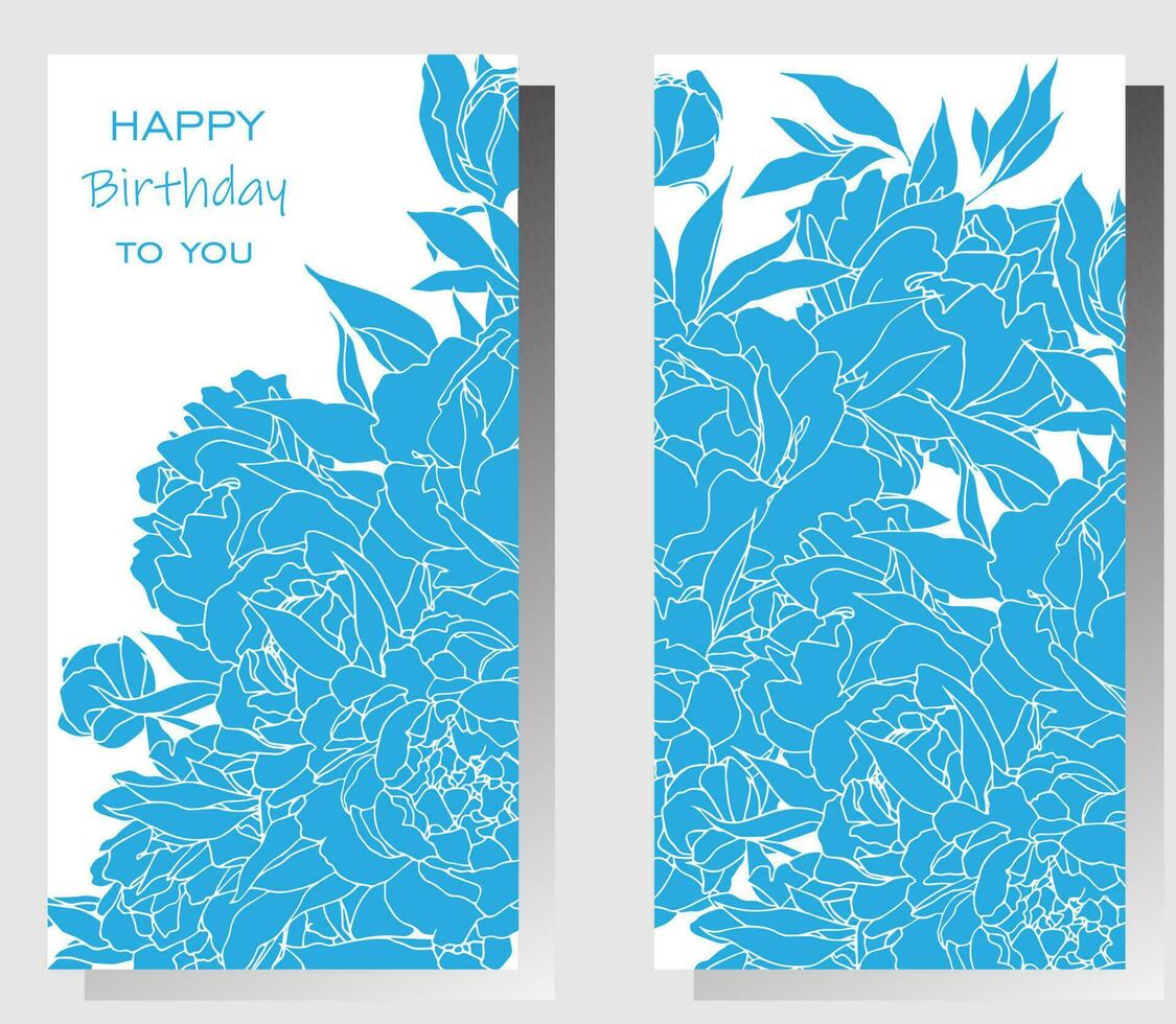 contento cumpleaños tarjeta con flores . usted lata sitio tu propio texto. vector ilustración