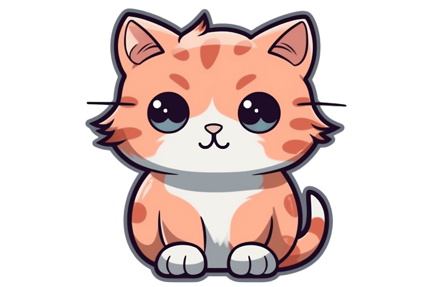 Cute Cartoon Kawaii Cat Sticker Clipart 23477136 PNG