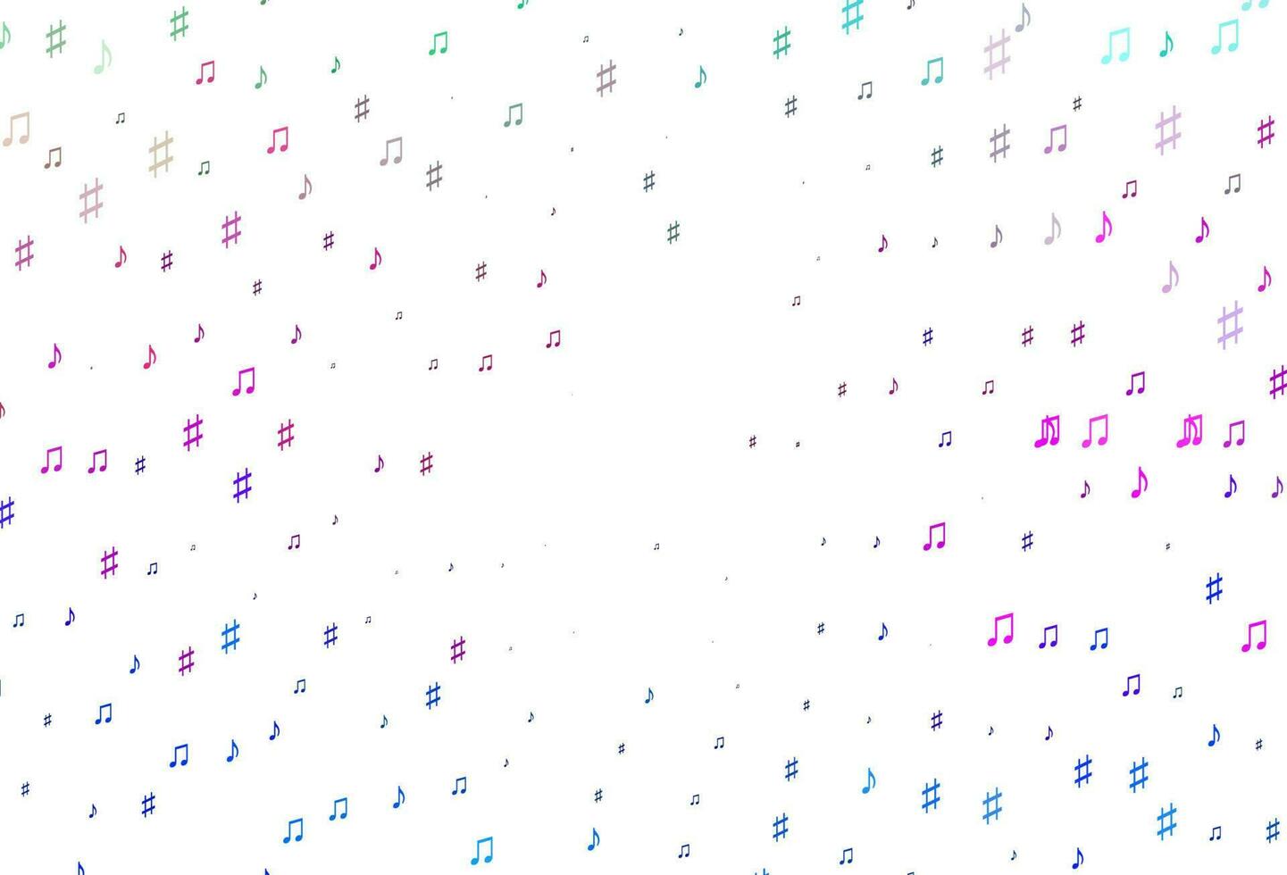Light Multicolor, Rainbow vector backdrop with music notes.