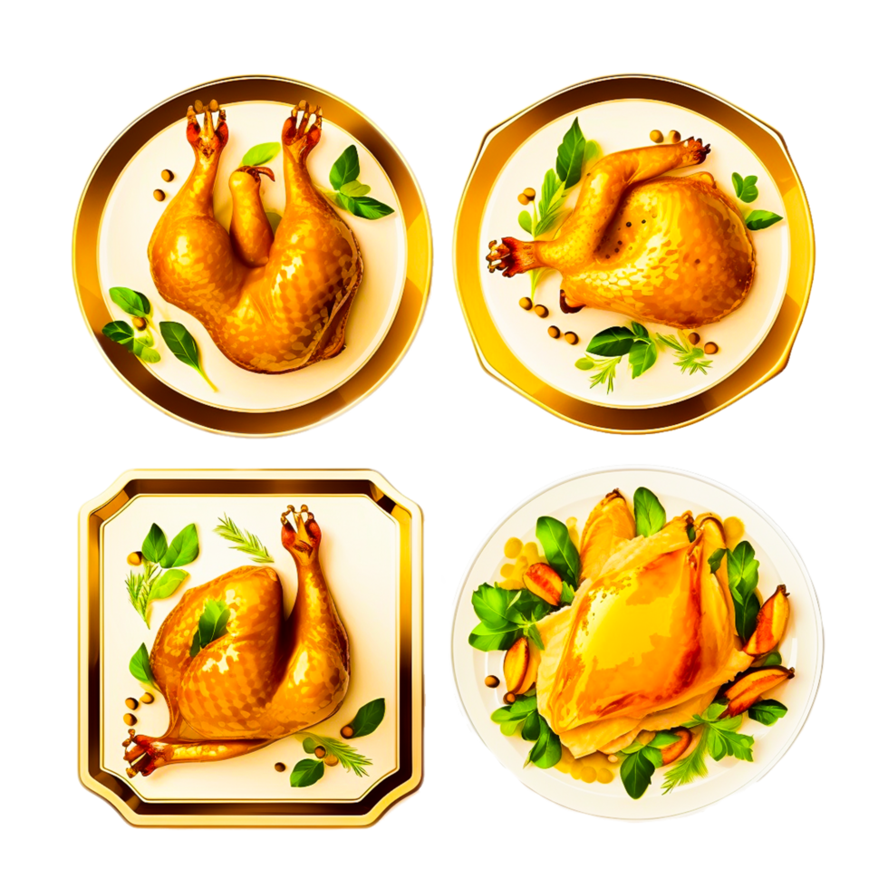 AI generative Roast turkey for Thanksgiving day stock illustration png