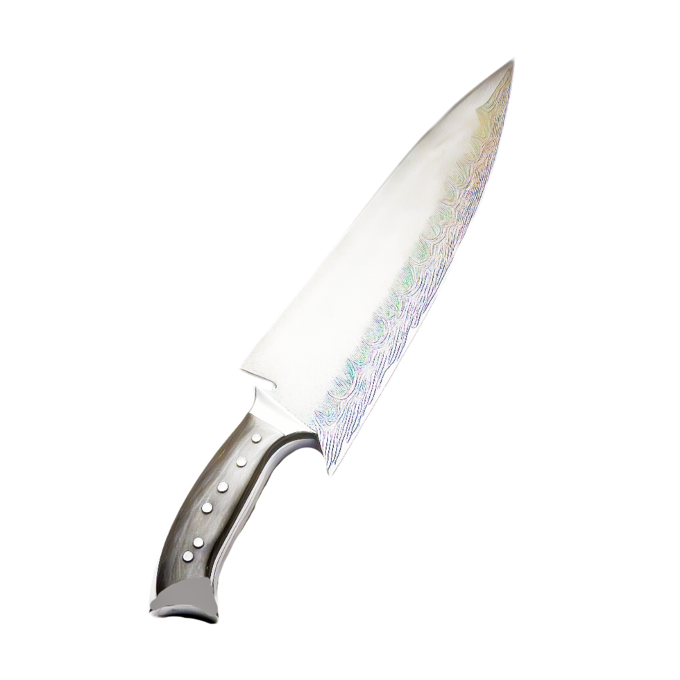 Shiny sharp knife from stainless steel png