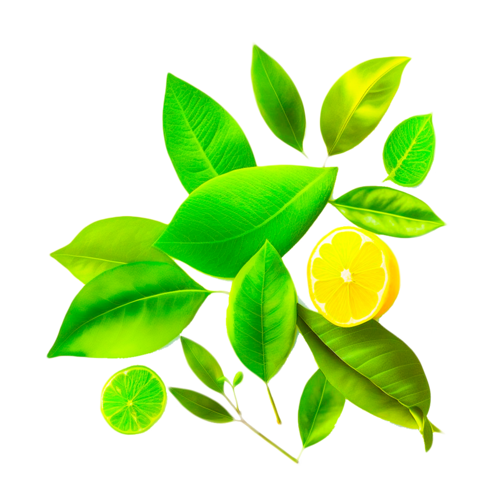 ai génératif citron avec feuilles png