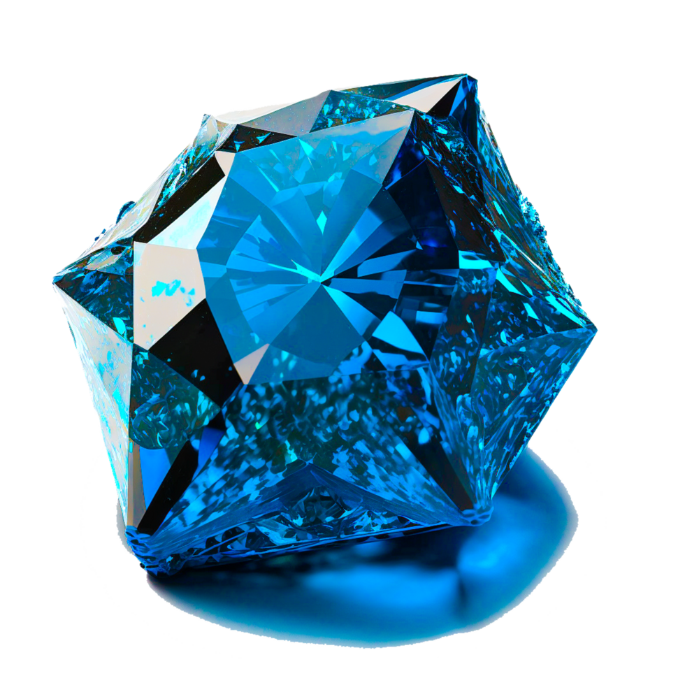 ai generativ Blau Diamant auf transparent Hintergrund png