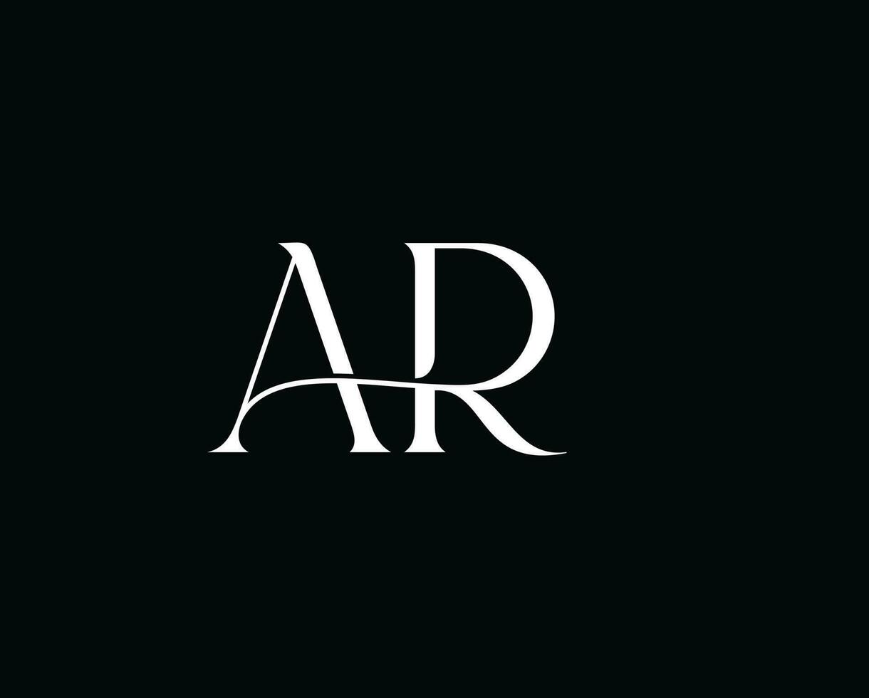 AR logo design template illustration vector
