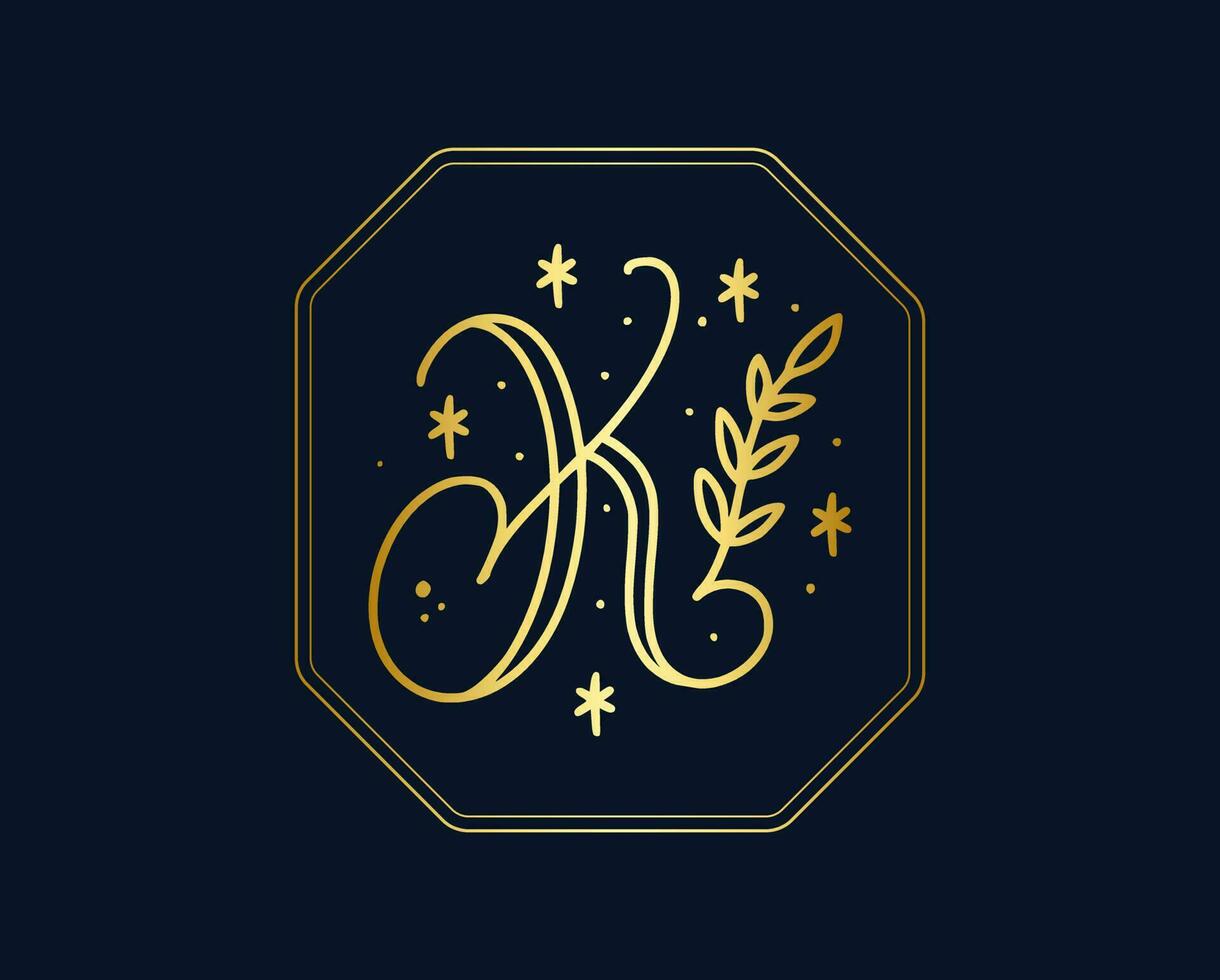 belleza y Moda k letra logo vector