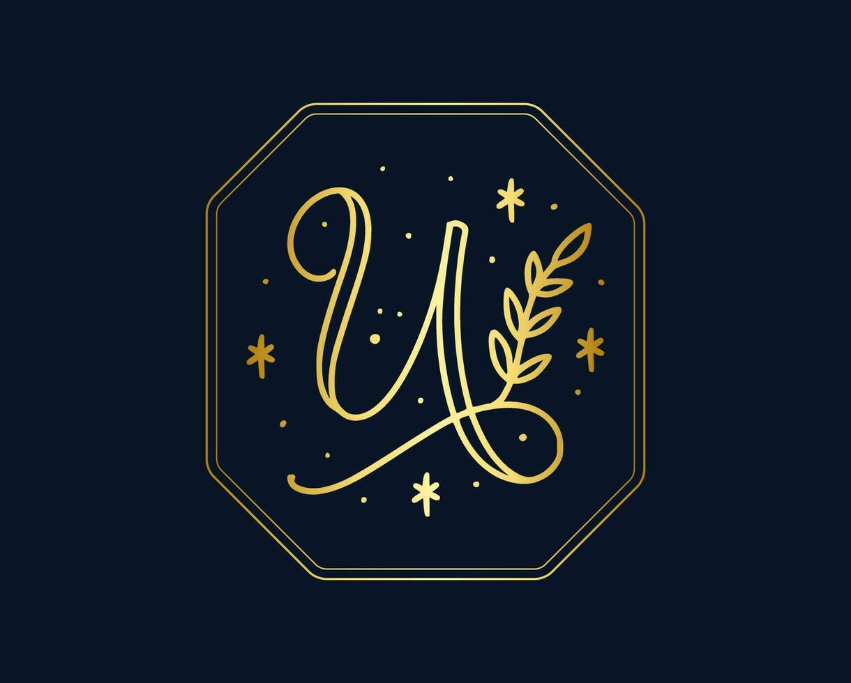 Beauty and fashion U letter logo vector