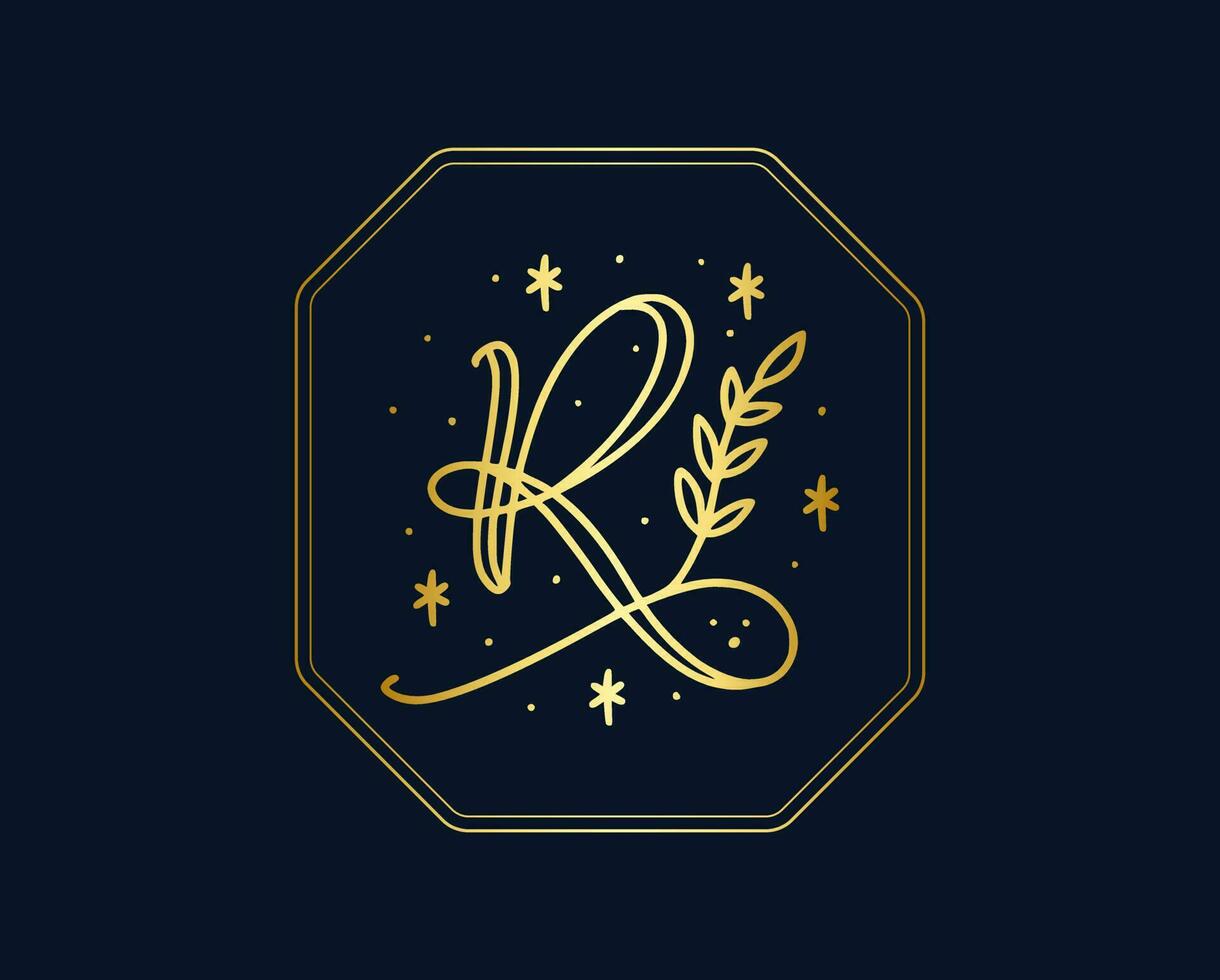 Beauty and fashion R letter logo vector