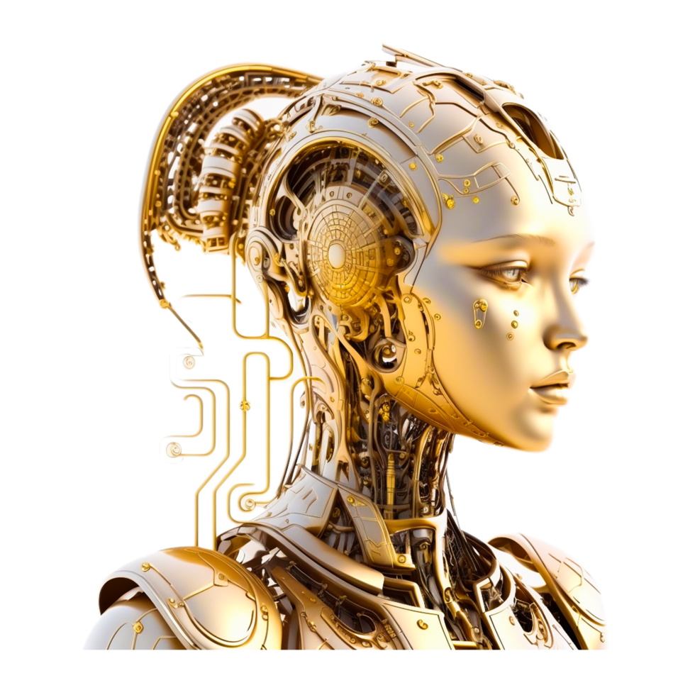 golden robot illustration png