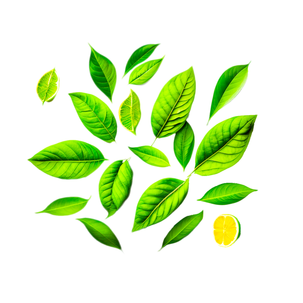 ai generativ löv med citron- png