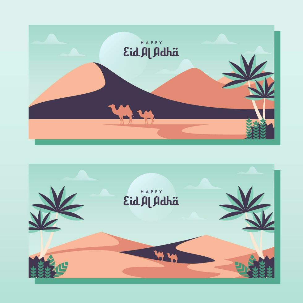 eid al adha mubarak social media post template vector