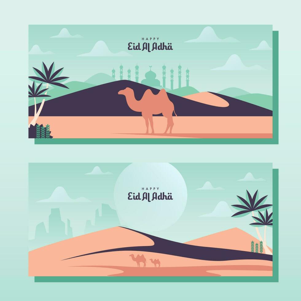 eid al adha mubarak social media post template vector