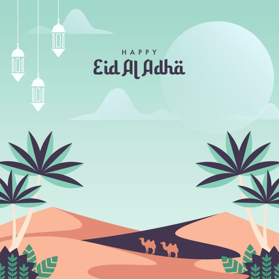 eid al adha mubarak social media post template vector