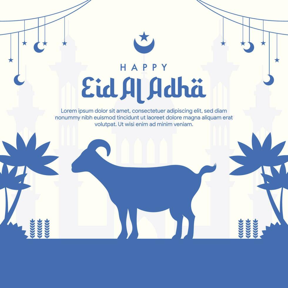 eid al adha mubarak social media post template vector