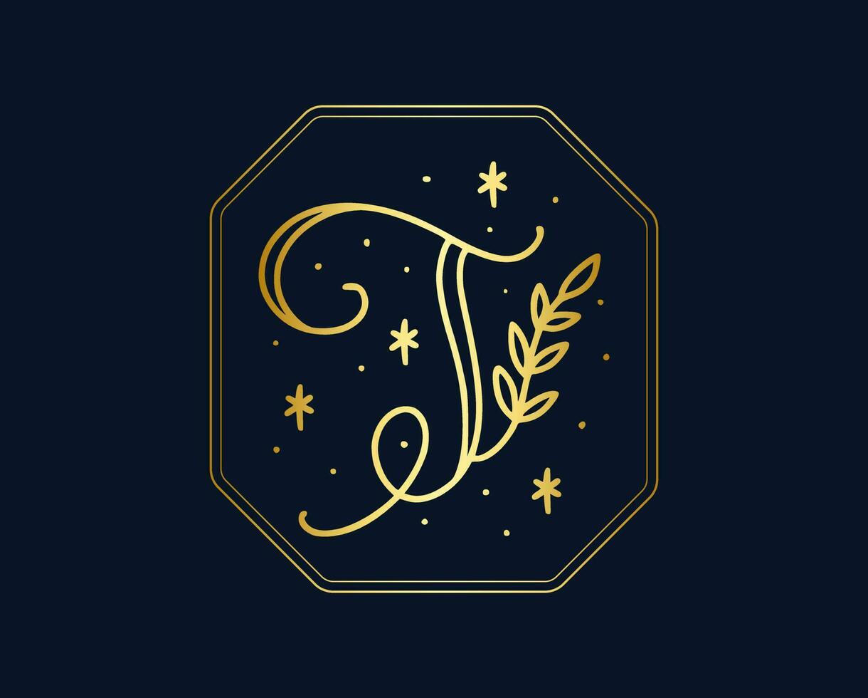 Beauty and fashion T letter logo vector