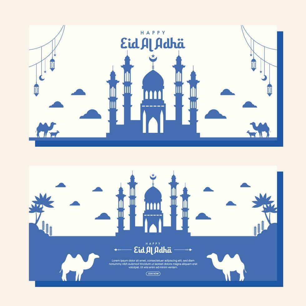 eid al adha mubarak social media post template vector