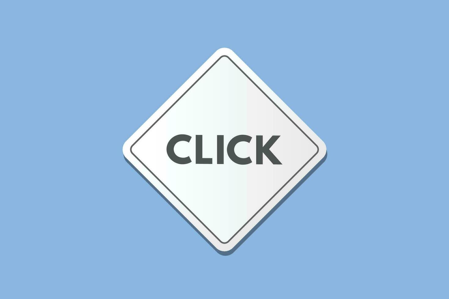 Click text Button. Click Sign Icon Label Sticker Web Buttons vector