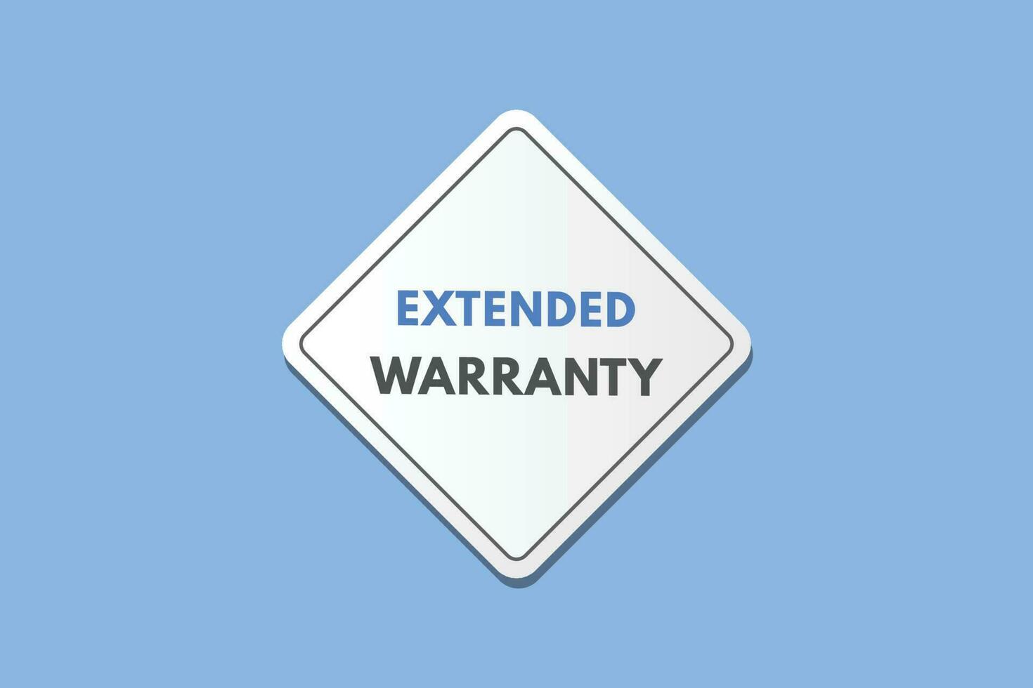 Extended warranty text Button. Extended warranty Sign Icon Label Sticker Web Buttons vector