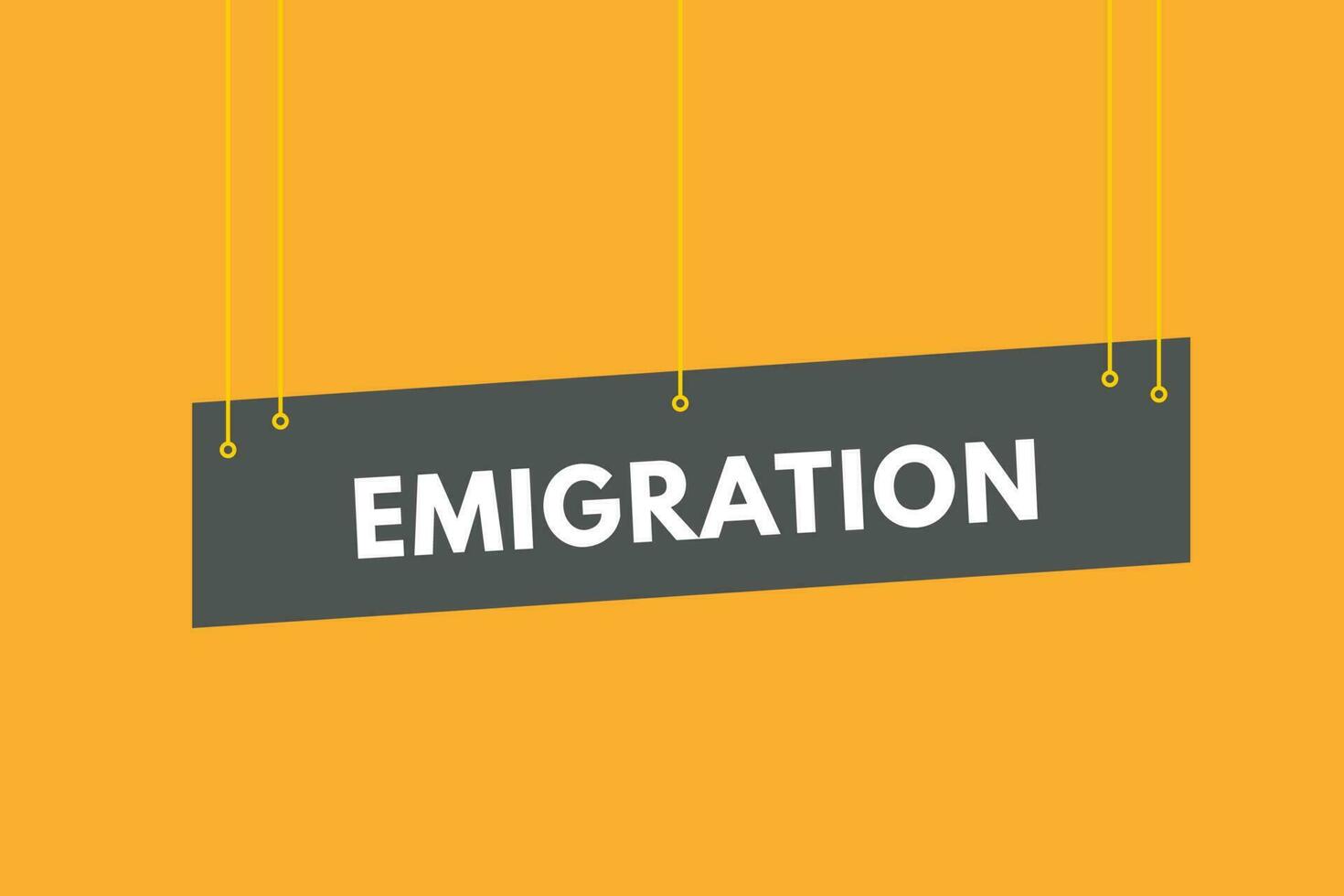 Emigration text Button. Emigration Sign Icon Label Sticker Web Buttons vector