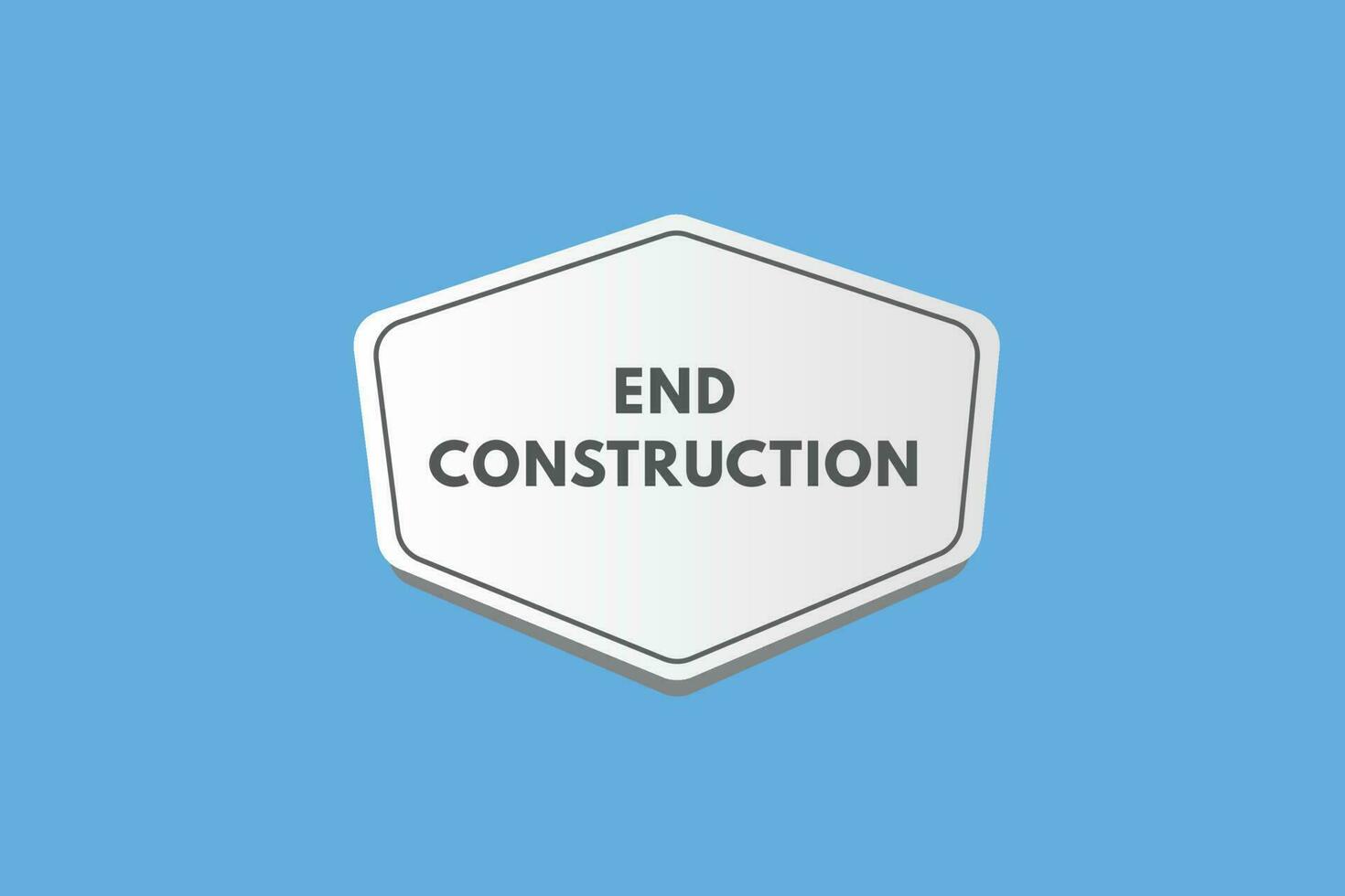 End Construction text Button. End Construction Sign Icon Label Sticker Web Buttons vector