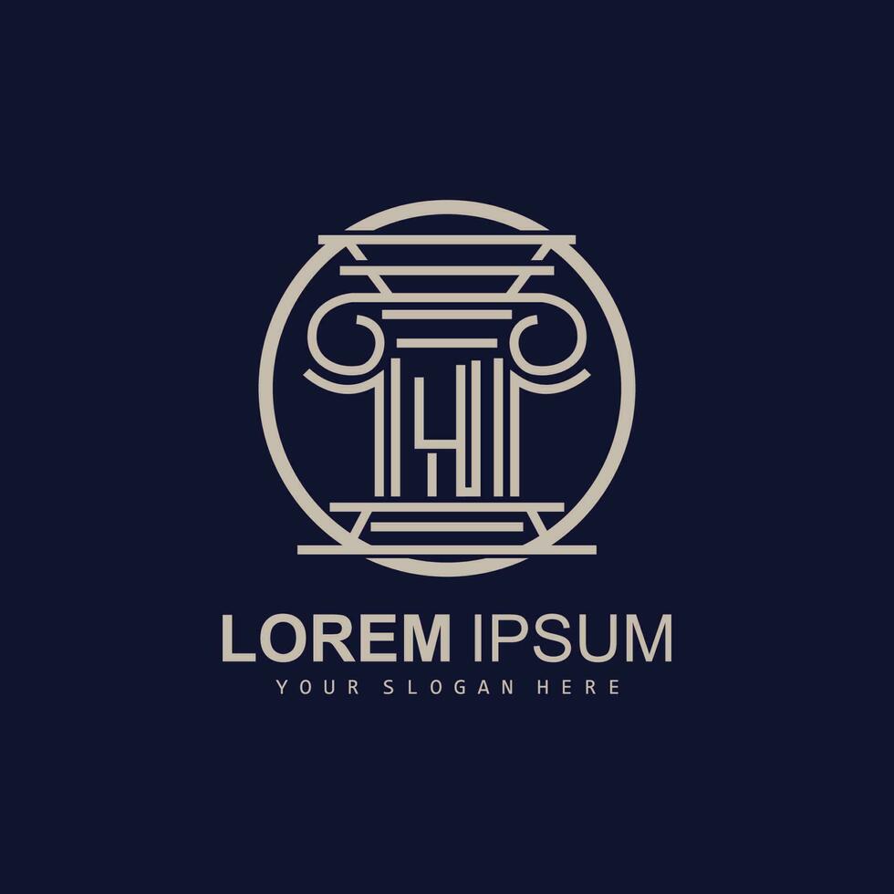 Pillar Logo, Law Design, Building Construction Pillar Vector, Product Brand Illustration Icon vector