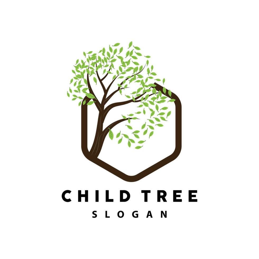 Tree Logo, Life Balance Education Vector, Luxurious Elegant Simple Tree Design, Playground Illustration Icon vector