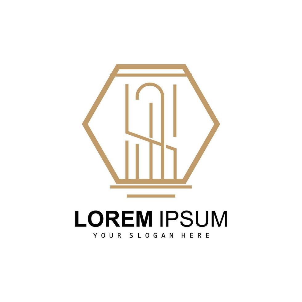 Pillar Logo, Law Design, Building Construction Pillar Vector, Product Brand Illustration Icon vector