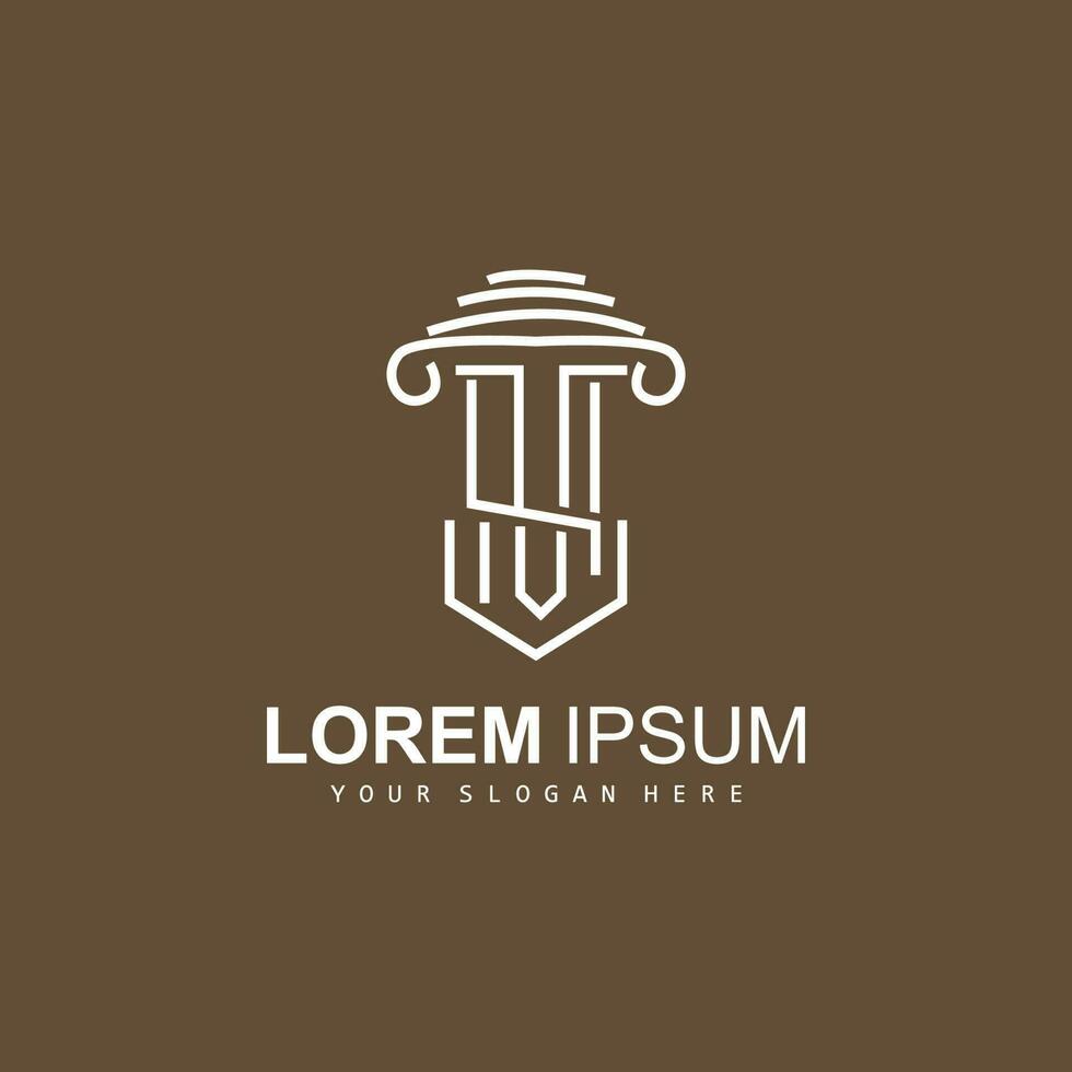 Pillar Logo, Law Design, Building Construction Pillar Vector, Product Brand Illustration Icon vector