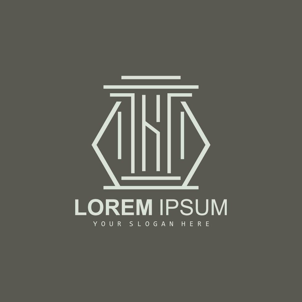 Pillar Logo, Law Design, Building Construction Pillar Vector, Product Brand Illustration Icon vector