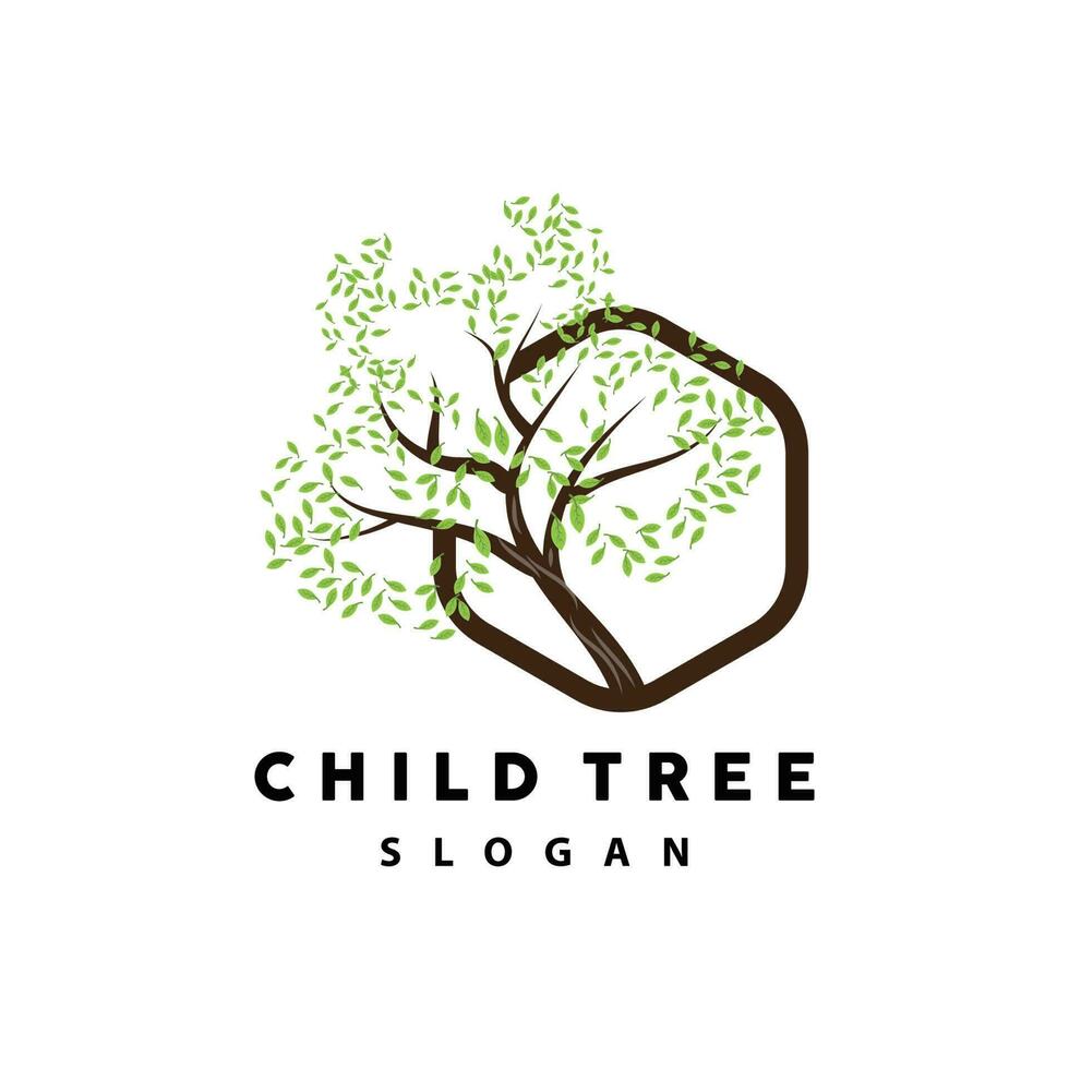 Tree Logo, Life Balance Education Vector, Luxurious Elegant Simple Tree Design, Playground Illustration Icon vector