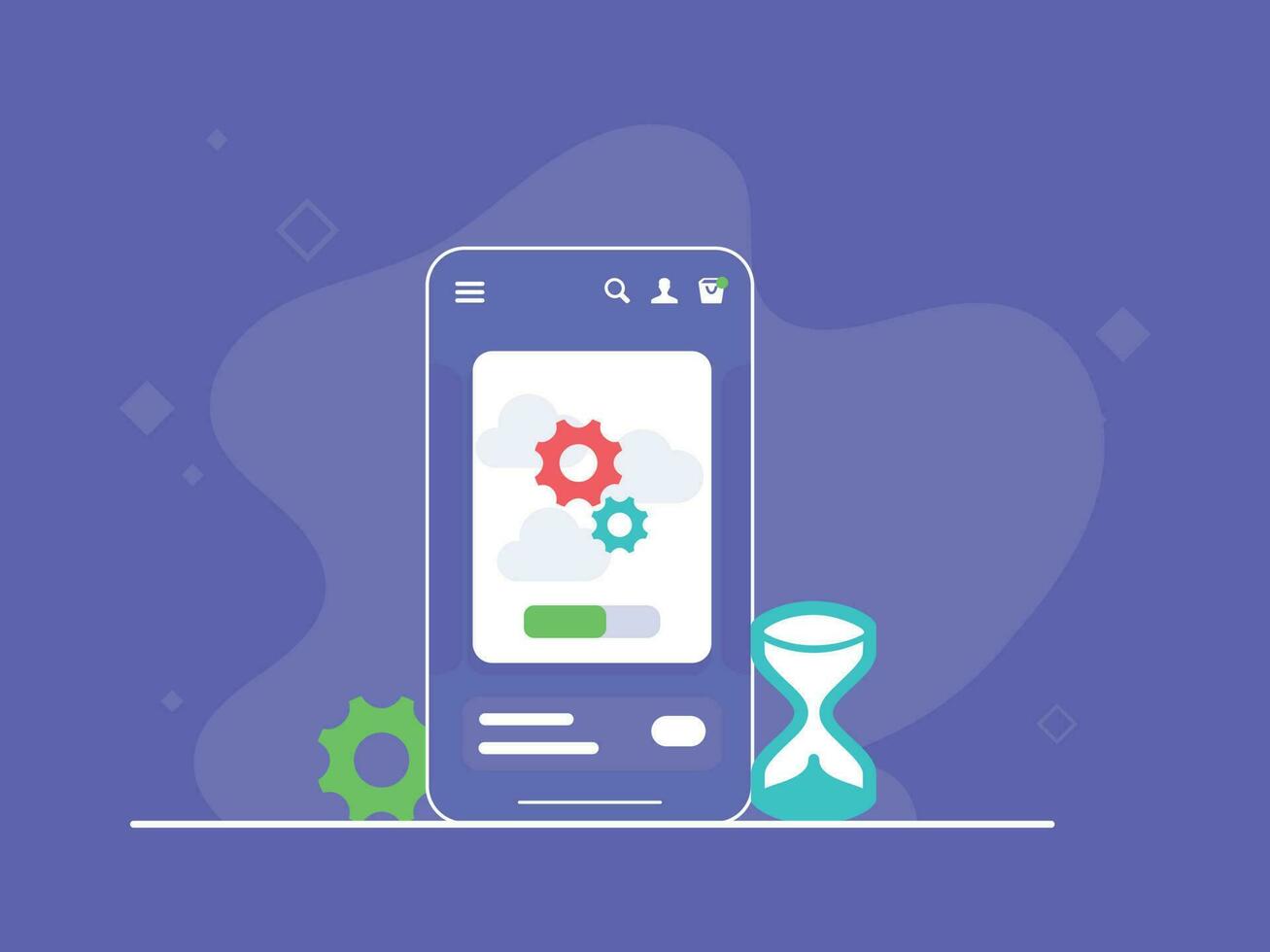 smartphone system update vector concept flat design