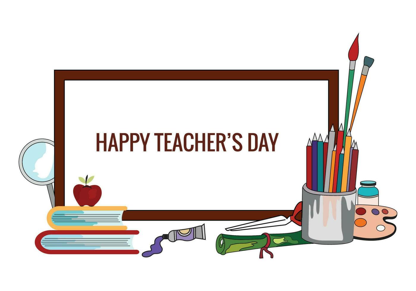 Happy teachers' day celebration card background vector