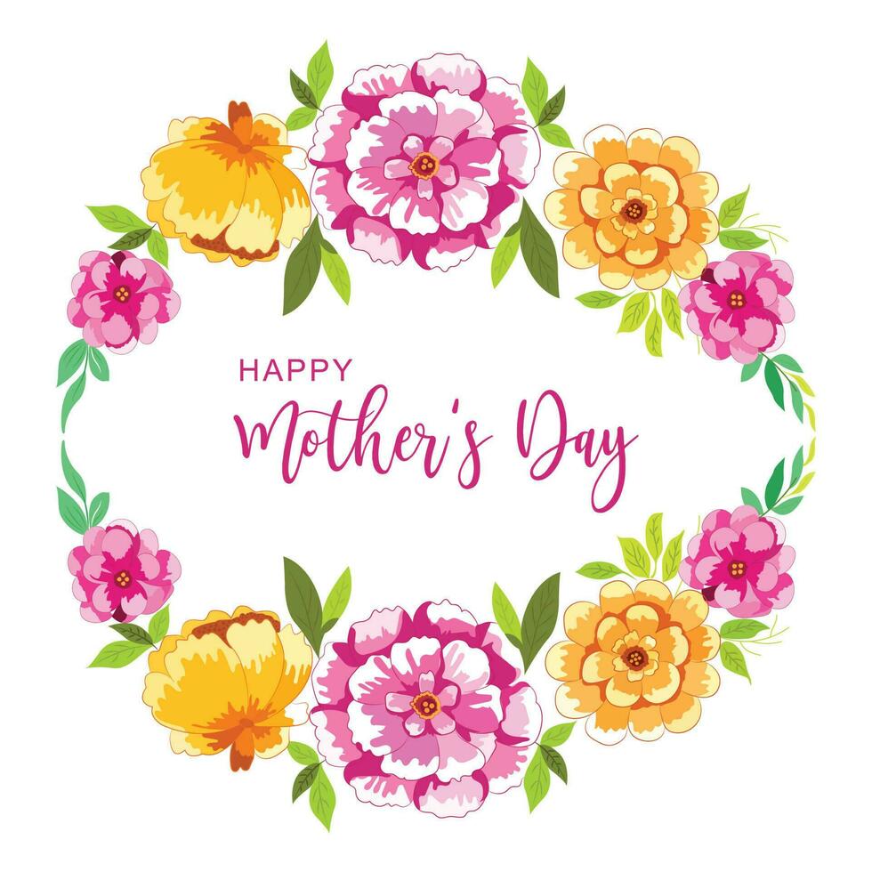 Happy mother's day celebration floral card background vector