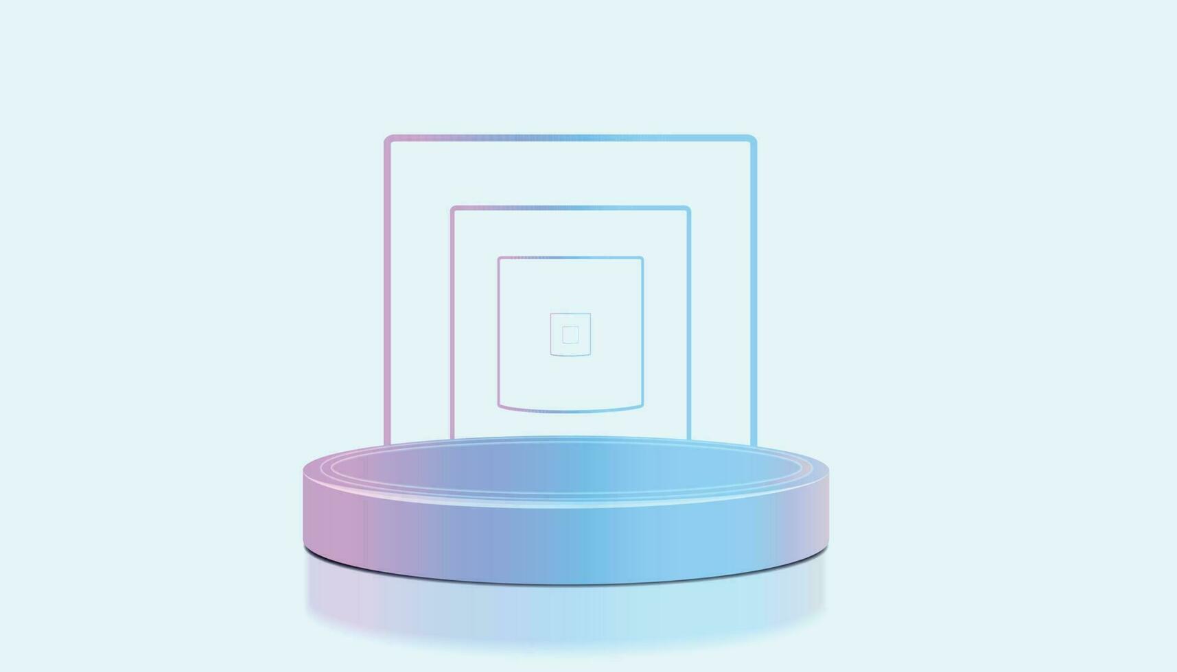 Dynamic Holographic 3D Geometric Stage for Product Placement with Rings Background vector