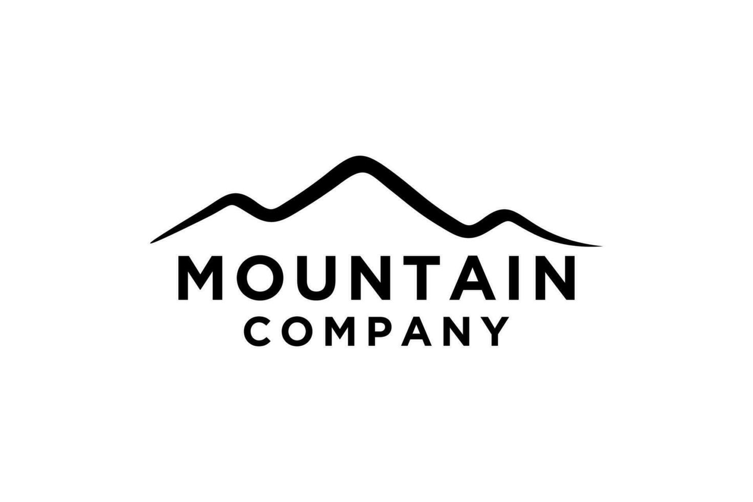 Mountain minimalist landscape hills logo design vector