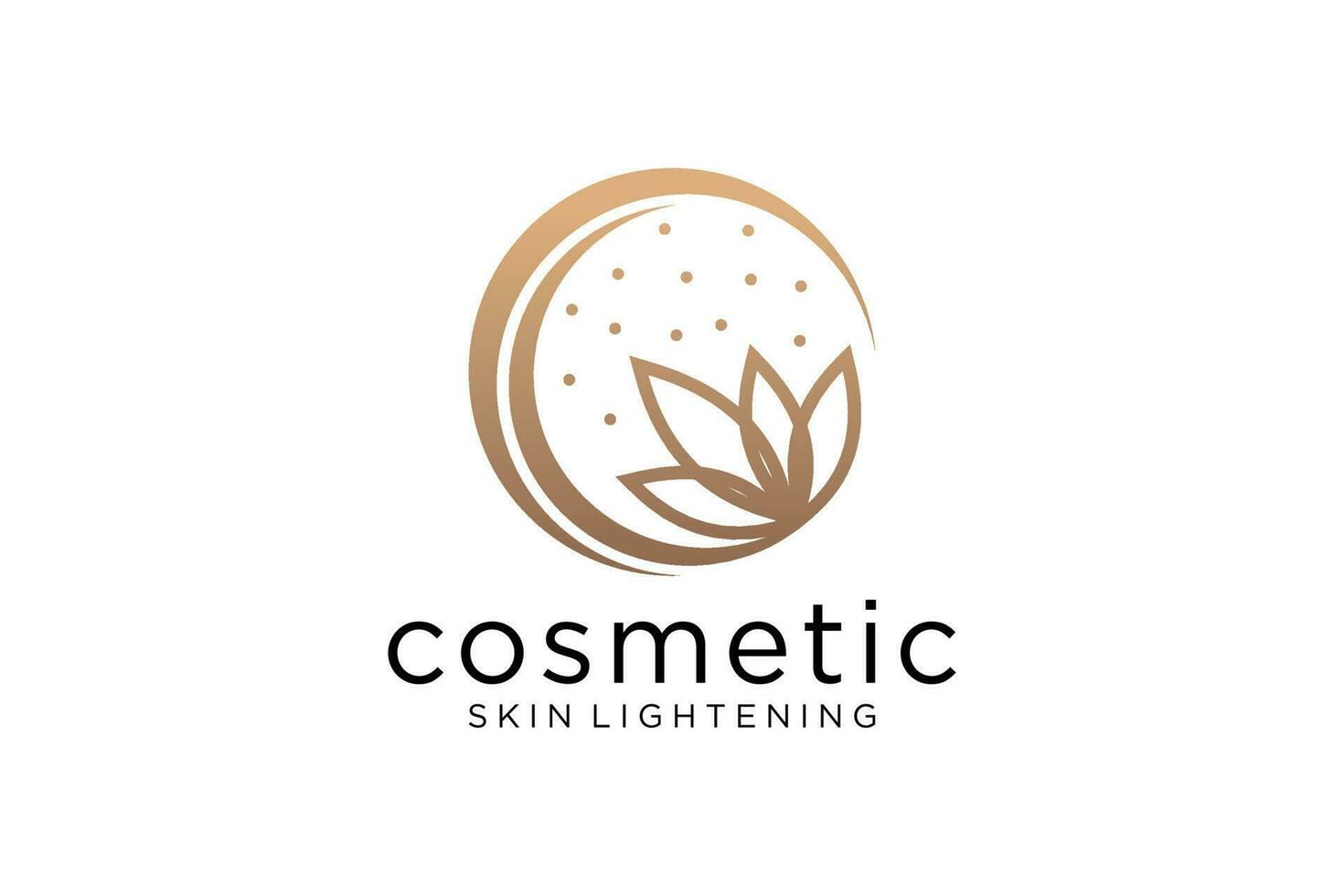Lotus flower logo. Vector design template of lotus icons on white background in flat and outline style with golden  for eco, beauty, spa, yoga, medical companies