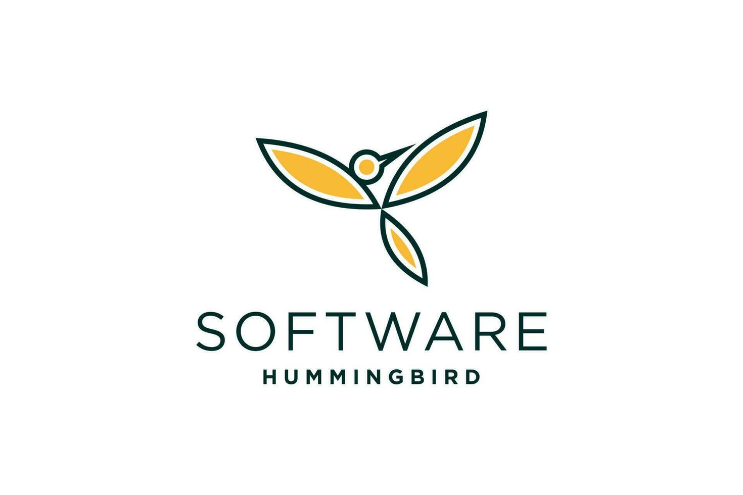 hummingbird logo design vector template. Minimalistic Bird design.