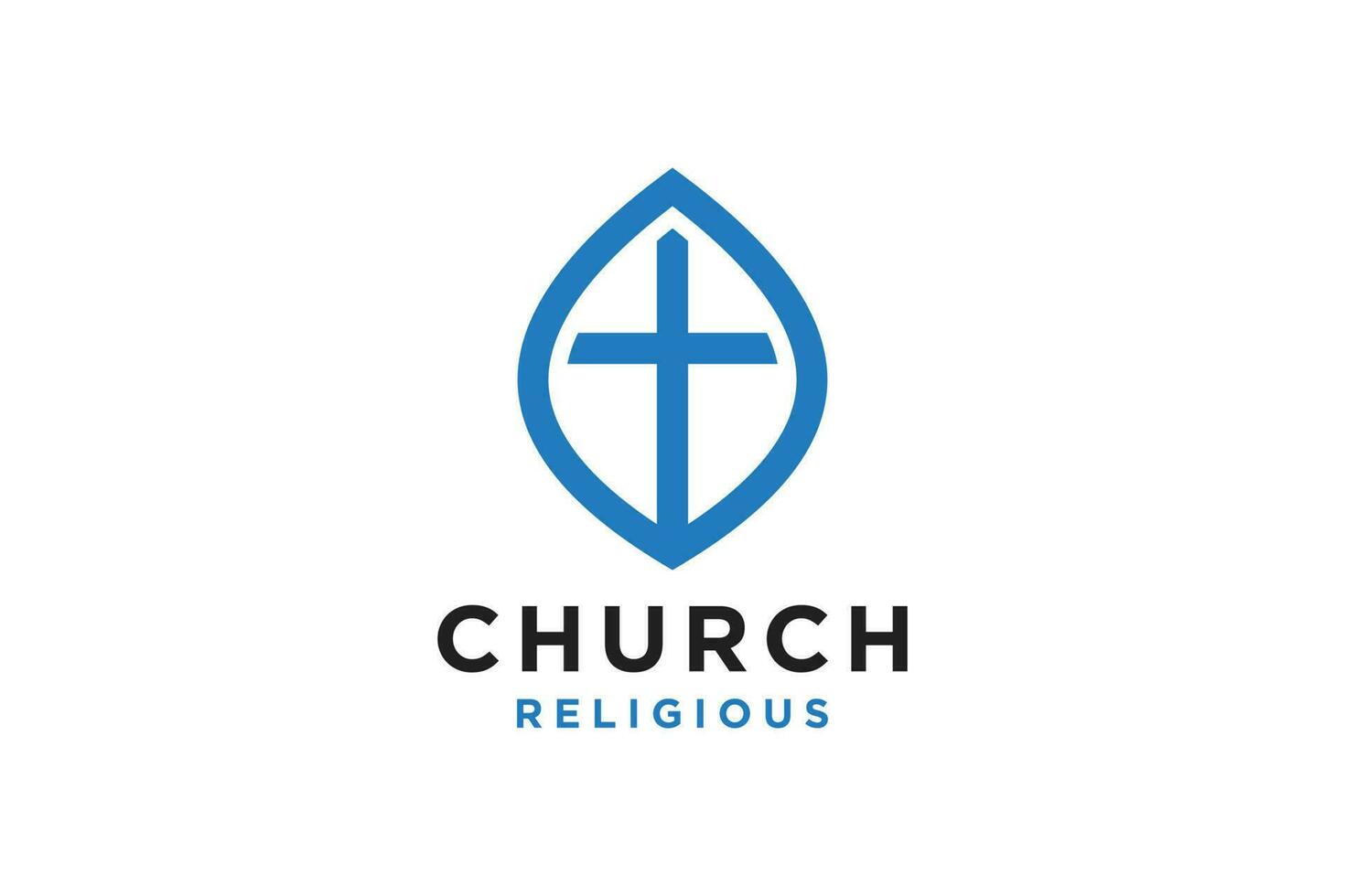 Cross logo design vector or logo for christian church.
