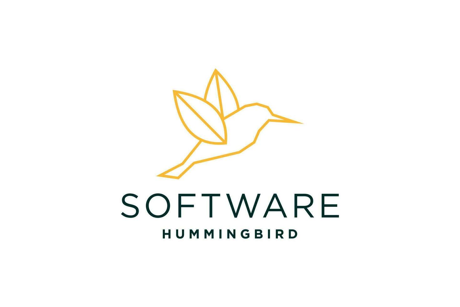 hummingbird logo design vector template. Minimalistic Bird design.