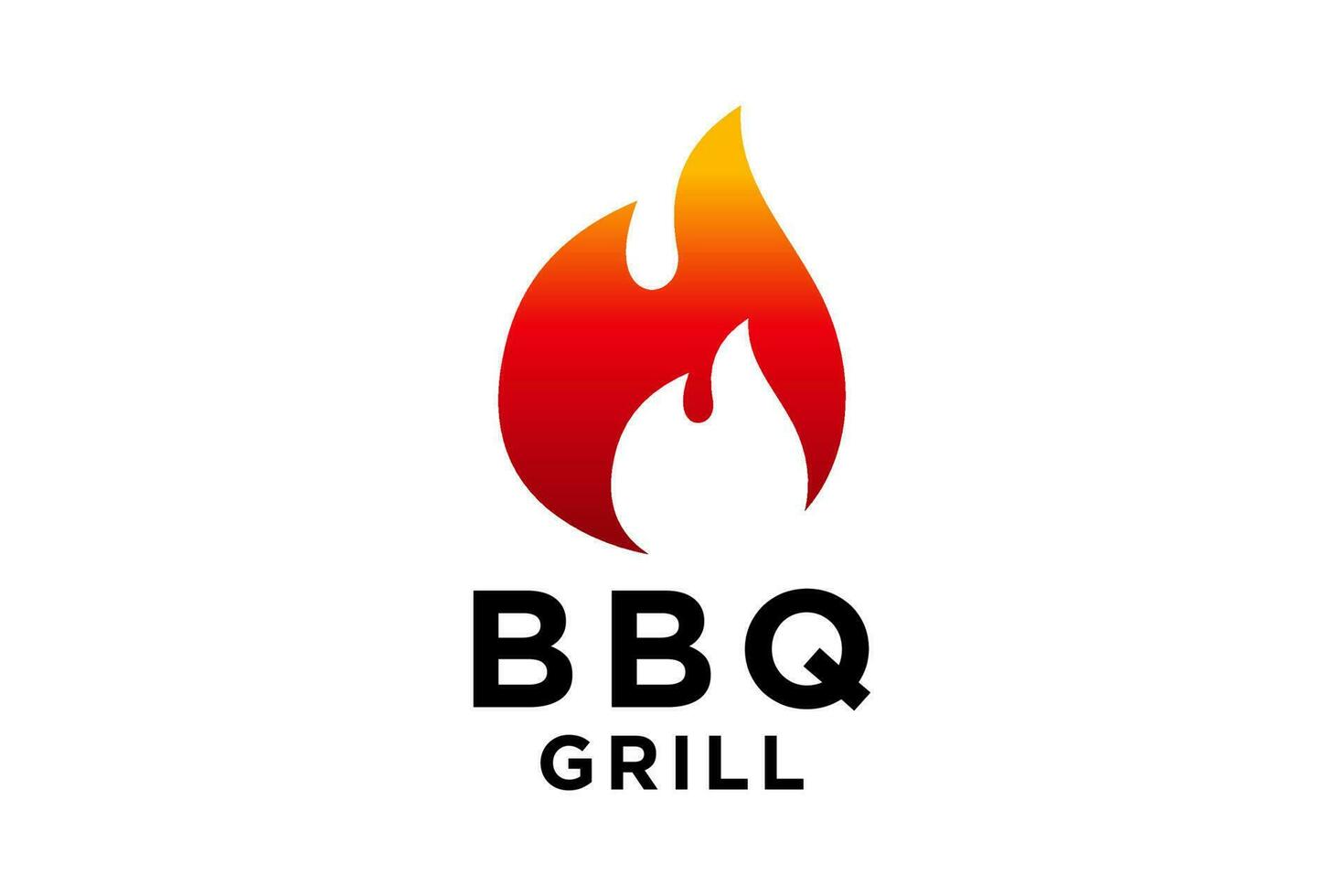 logotipo de barbacoa con logotipo de barbacoa y concepto de fuego. vector