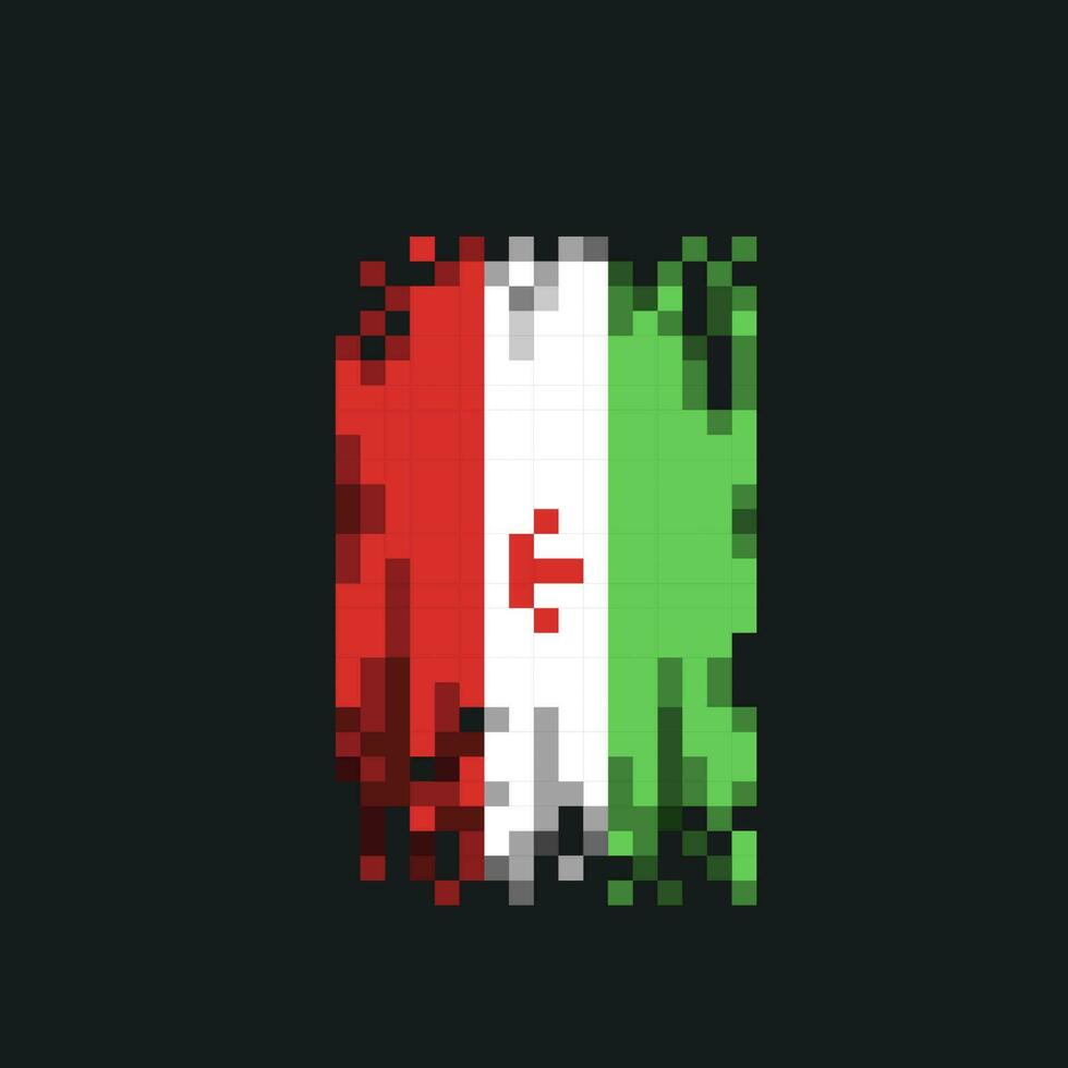 iran flag in pixel art style vector