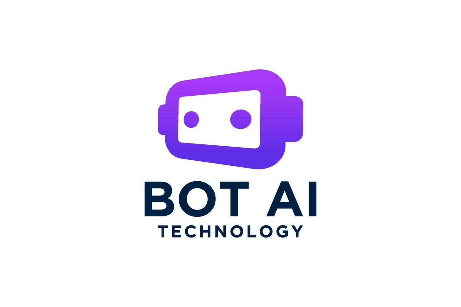 Bot logo design concept. Virtual smart assistant Bot icon. Robot head with speech bubble. Customer support service. Vector illustration.