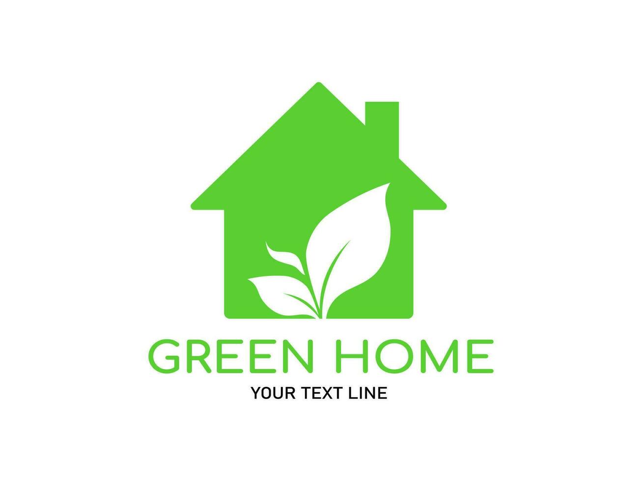 Green home with trees leaves look beautiful and refreshing. Tree and House LOGO style. vector