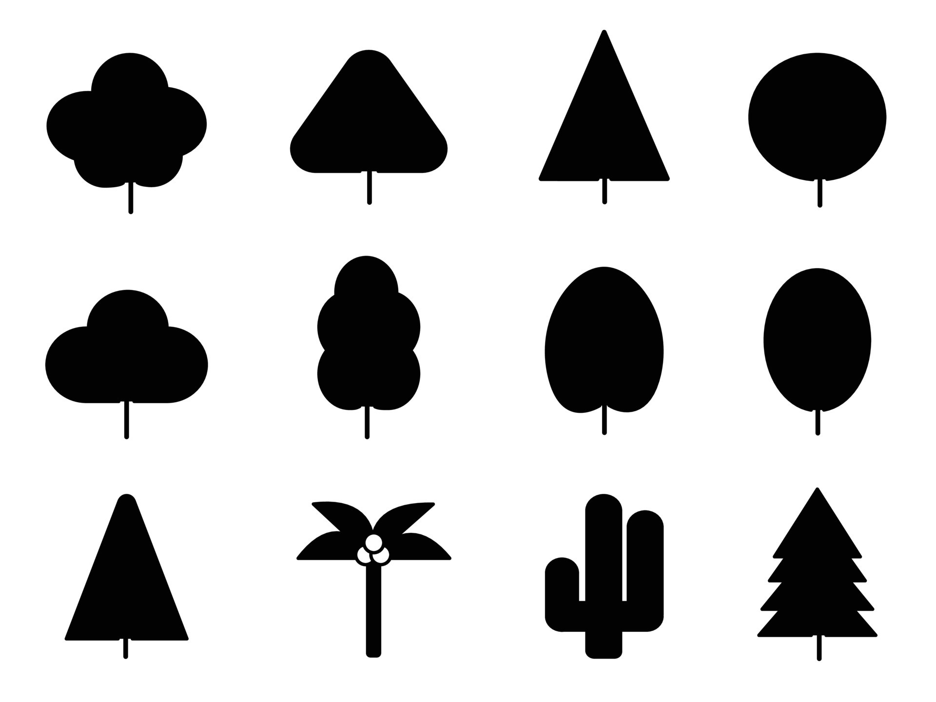 Collection Of Black Trees Icon Can Be Used To Illustrate Any Nature Or collection-of-black-trees-icon-can-be-used-to-illustrate-any-nature-or