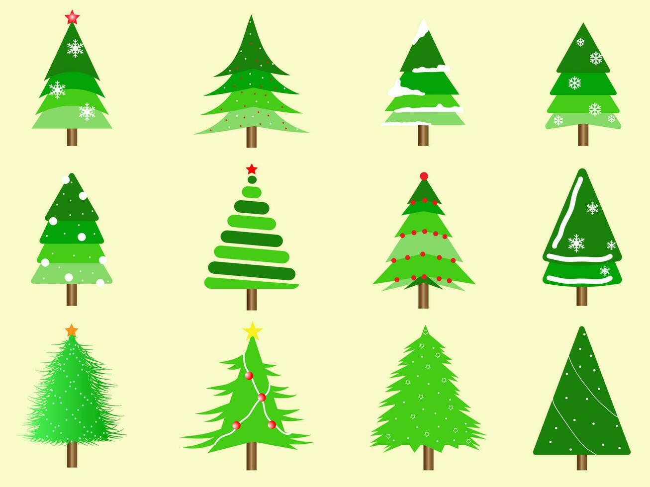 Collection of trees Icon. Can be used to illustrate any nature or healthy lifestyle topic. Tree for Christmas concept. vector