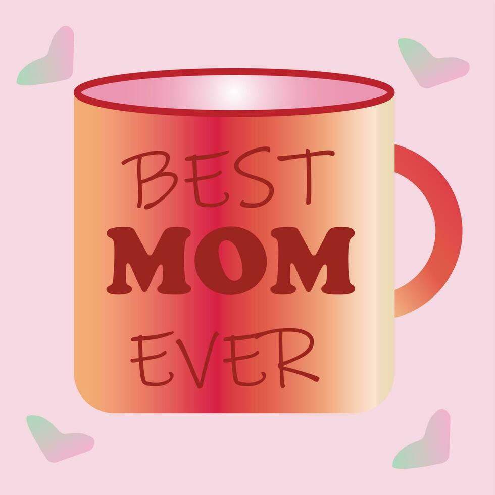 Cute Mug With Heart To Mother's Day free Vector illustration