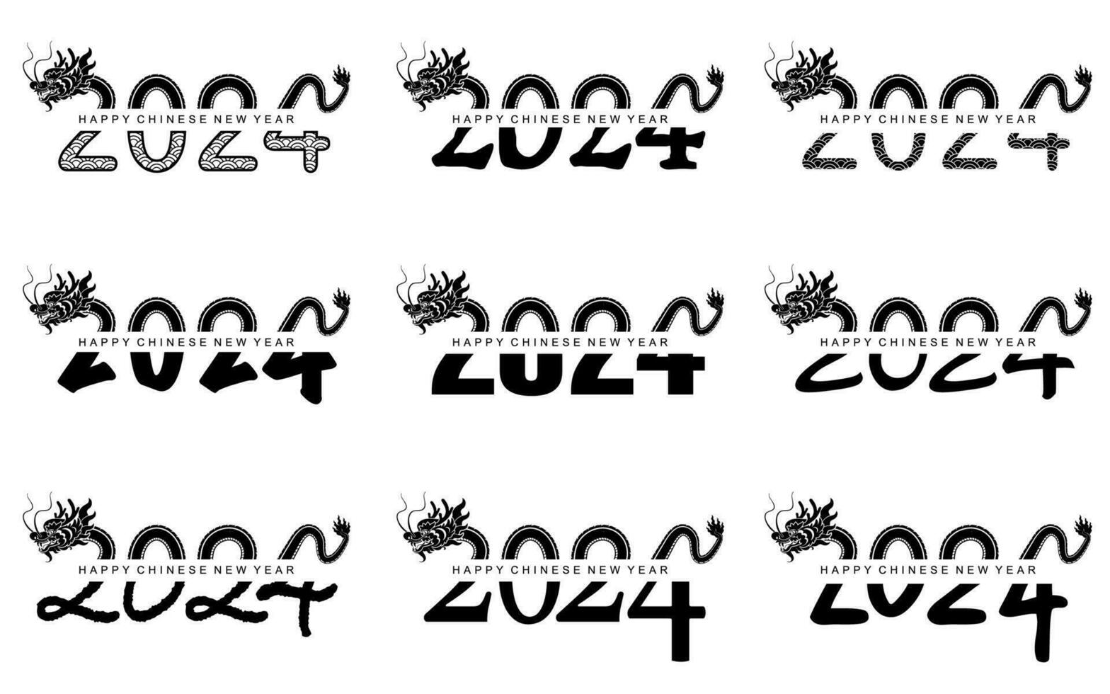 Happy chinese new year 2024 the dragon zodiac sign vector