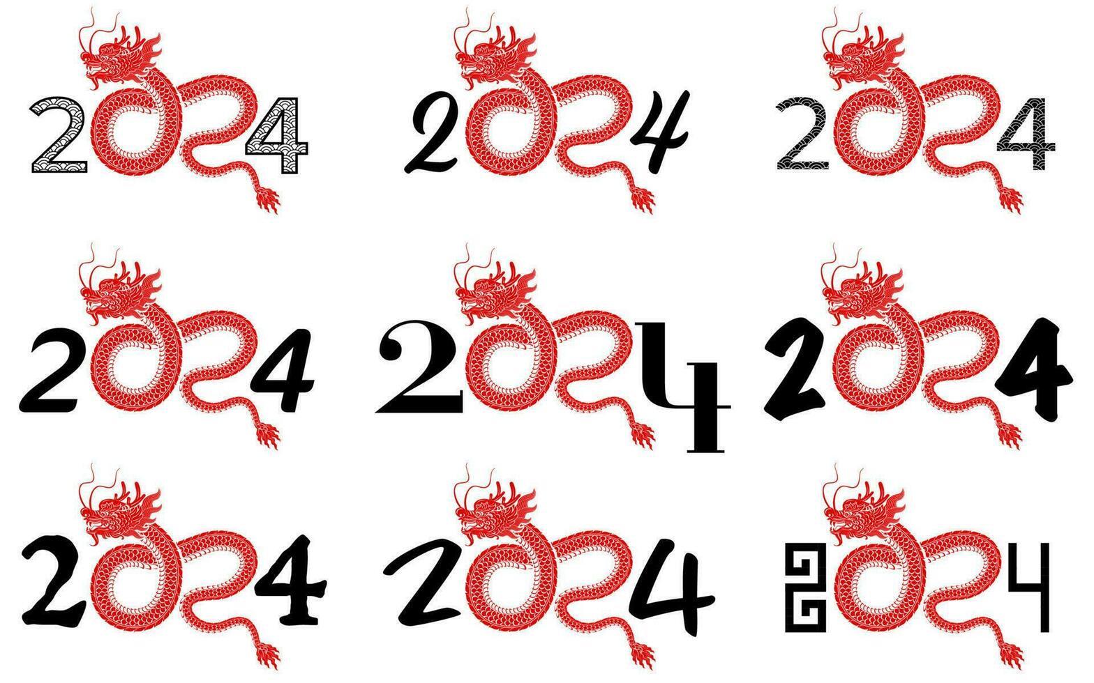 Happy chinese new year 2024 the dragon zodiac sign vector