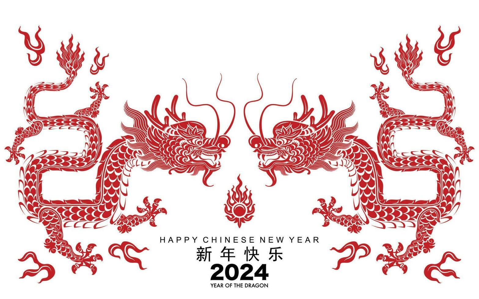 Happy chinese new year 2024 the dragon zodiac sign vector