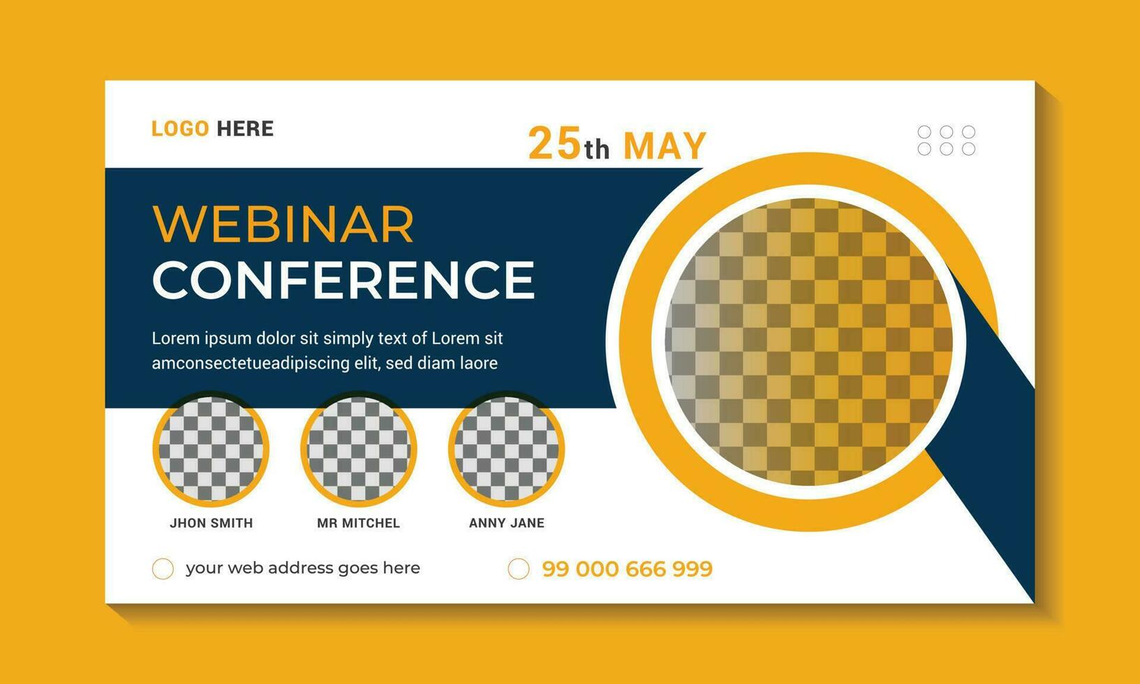 Webinar conference social media post horizontal banner design template. Business webinar conference concept live webinar banner and Business webinar invitation design. vector