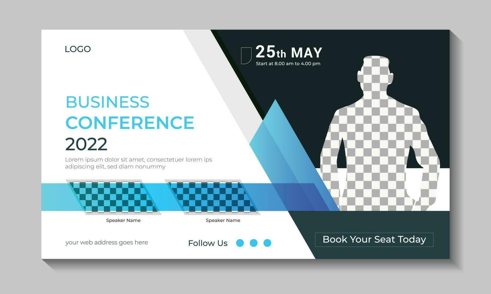 Business conference social media post template. Business webinar invitation design and Live conference banner design template. Business webinar conference banner template. vector illustration